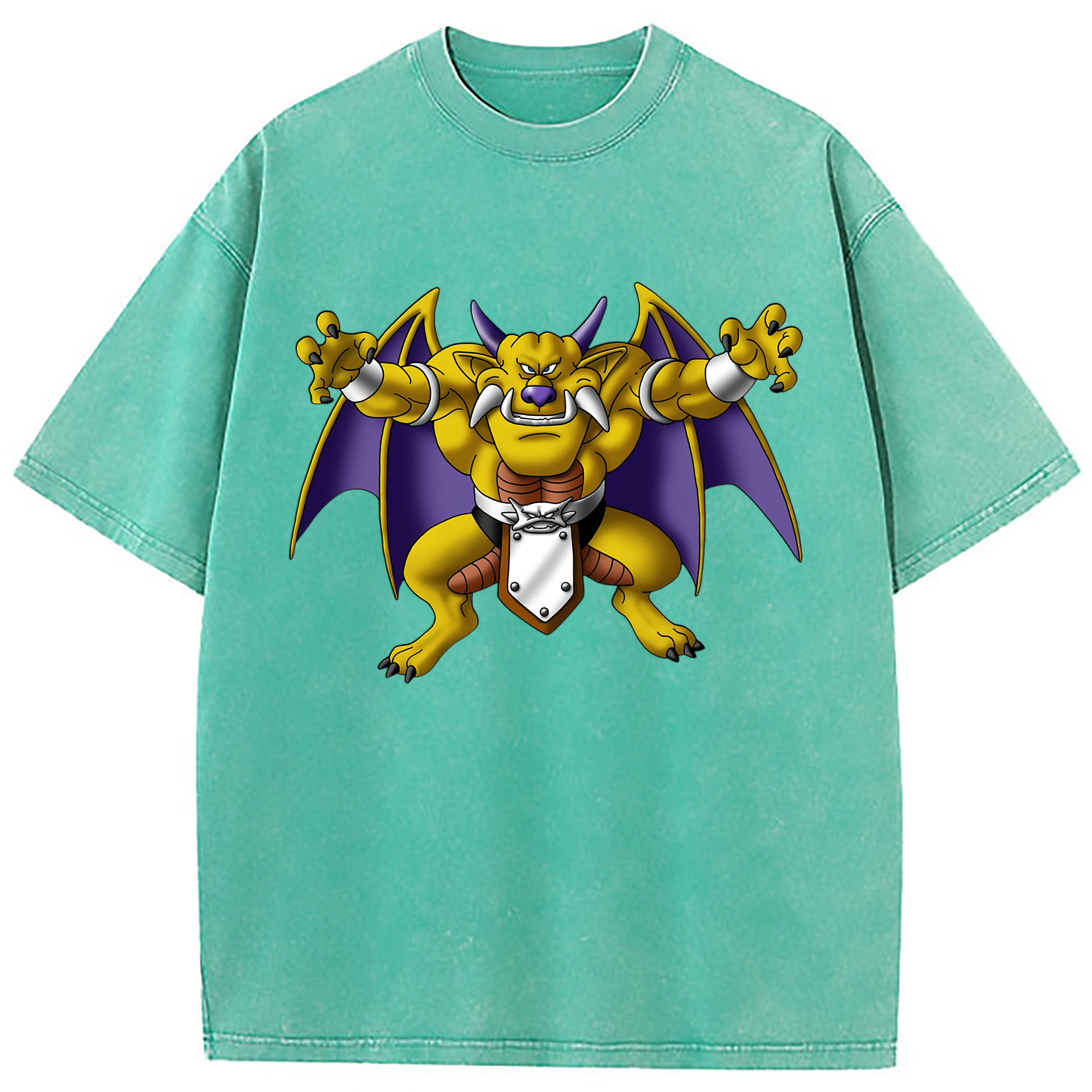 （画像用） ドラゴンクエスト Doragon Kuesuto Dragon Quest 綿100% ヴィンテージ風 半袖Tシャツ（フロントプリント）